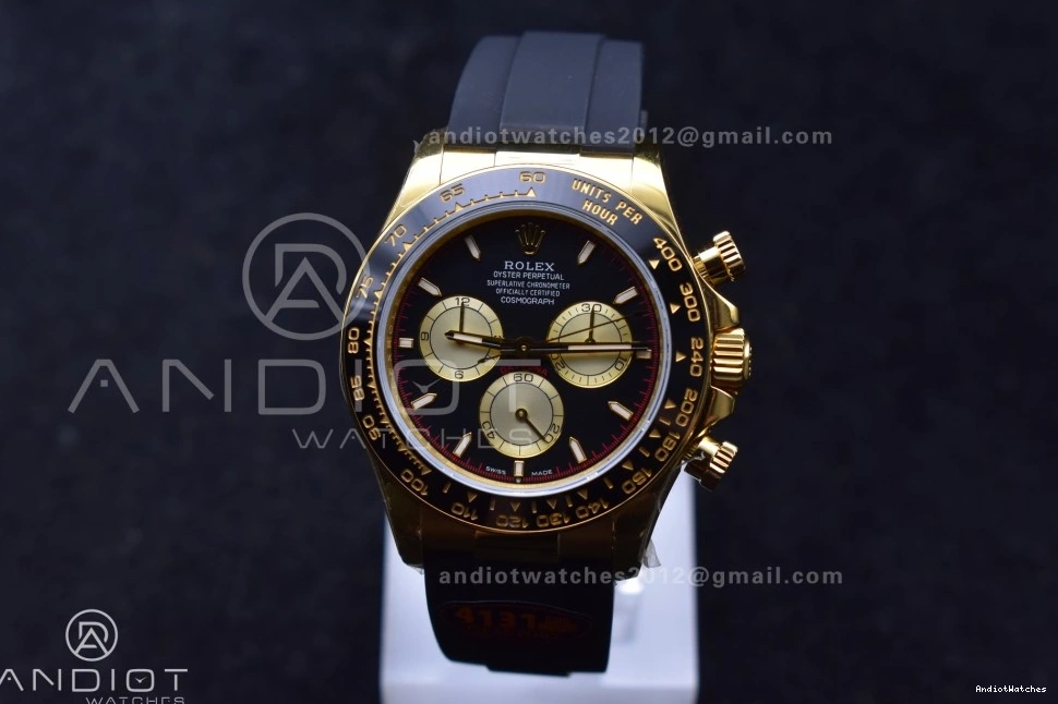 Dial V6 Sophisticated YG on QF 1:1 Black 126518 807 Edition Daytona (Weighted) Best Strap SH4131 Oysterflex 0414